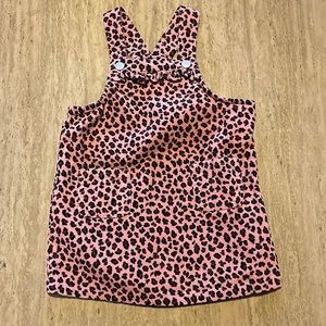 Pink leopard print corduroy dress